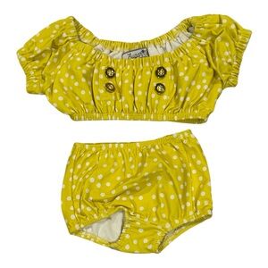 Sunny Yellow Polka Dot Kids Bikini Set NWOT